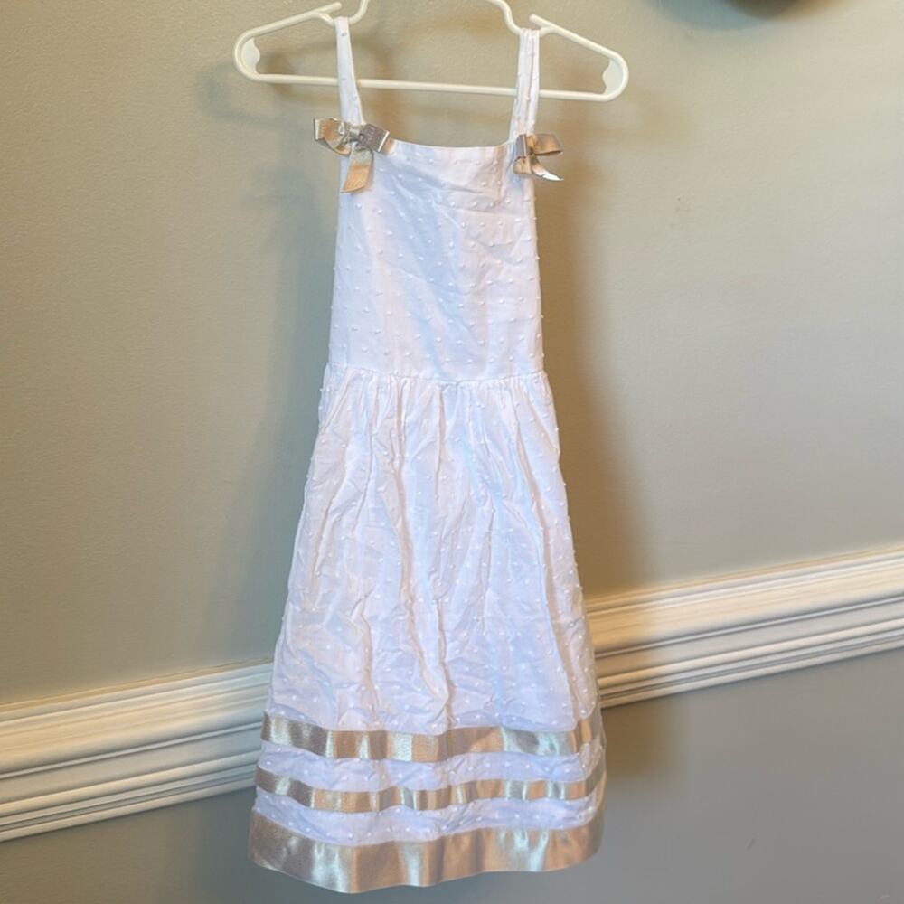 Bonnie Jean white dress iridescent ribbonsize 6x